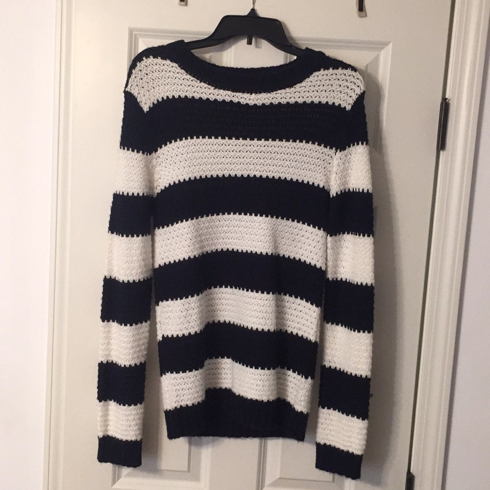 Navy and White Striped Sweater